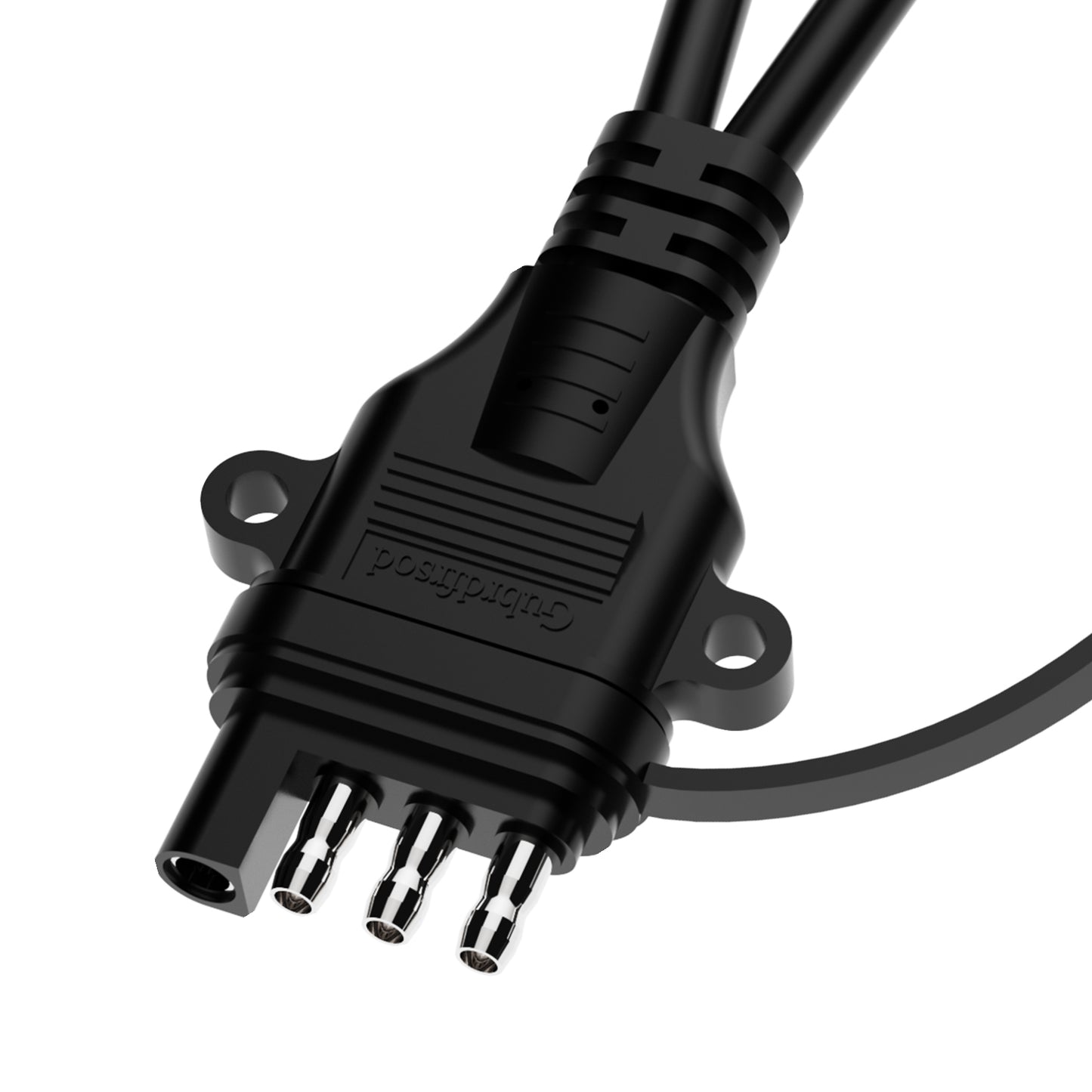 Gubrdfrsod 4 Pin Trailer Y Splitter w/ 2 Mounting Holes with Adapter Extension Harness, Ideal for LED Tailgate Light Bar & Trailer Lights, Trailer Hitch Light Truck Boat, Connect Power Supply