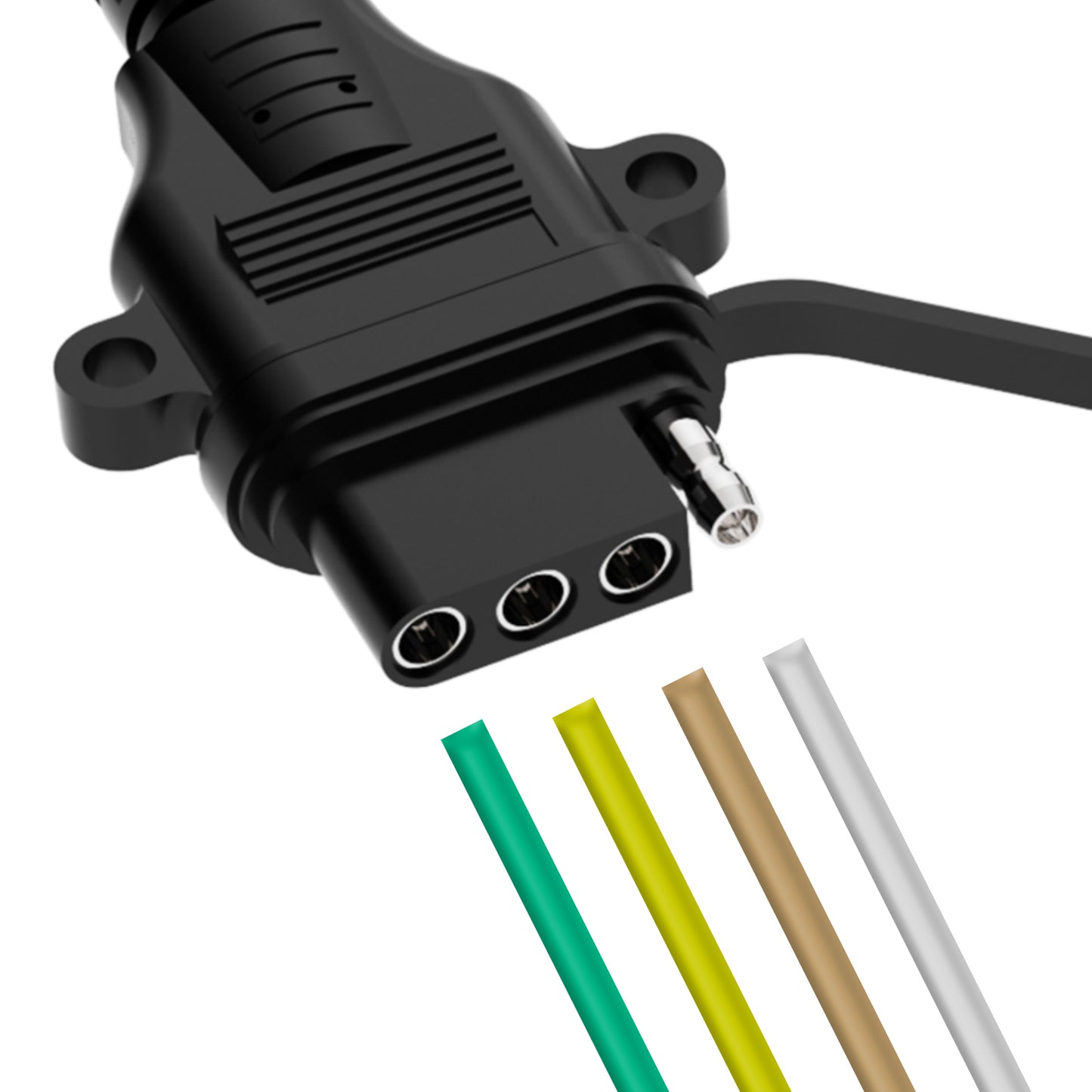 Gubrdfrsod 4 Pin Trailer Y Splitter w/ 2 Mounting Holes with Adapter Extension Harness, Ideal for LED Tailgate Light Bar & Trailer Lights, Trailer Hitch Light Truck Boat, Connect Power Supply