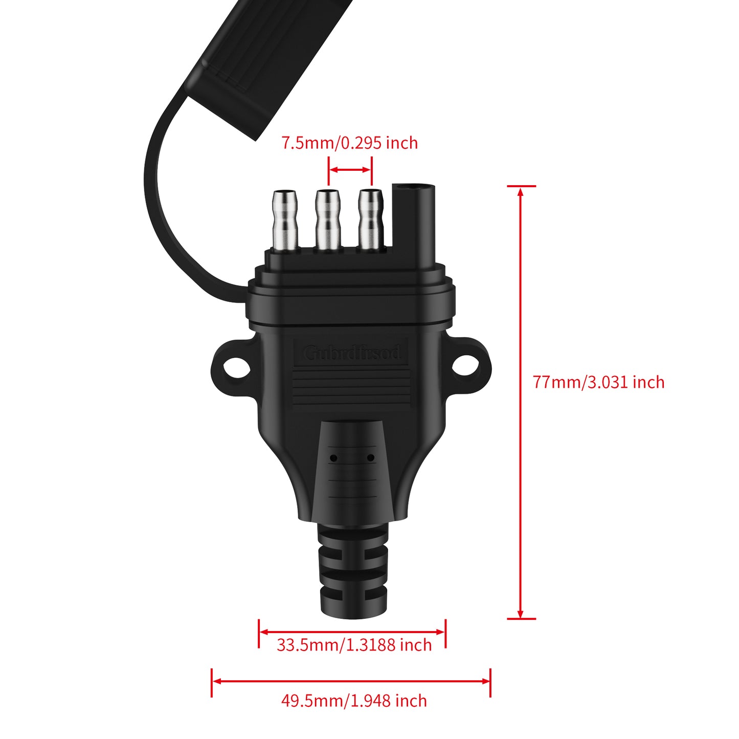 Gubrdfrsod trailer electrical connectors,4-way trailer plug long wire, 4-pin trailer connector wire, 4-core trailer harness extension wire