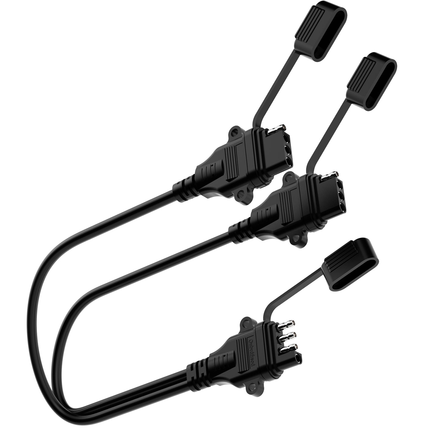 Gubrdfrsod 4 Pin Trailer Y Splitter w/ 2 Mounting Holes with Adapter Extension Harness, Ideal for LED Tailgate Light Bar & Trailer Lights, Trailer Hitch Light Truck Boat, Connect Power Supply